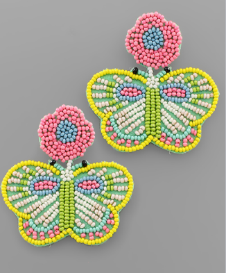 Yellow Beaded Butterfly