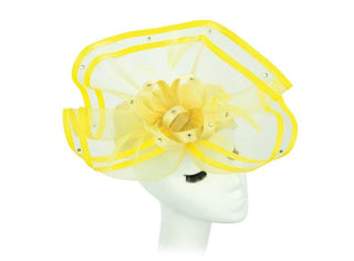 Yellow Border Fascinator