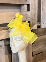 Yellow Bow Fascinator