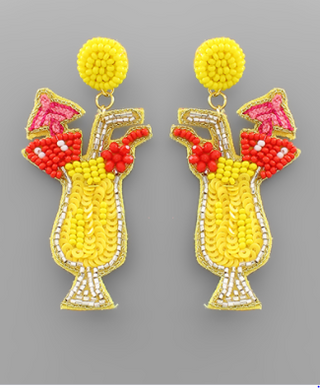 Yellow Cocktail Earring