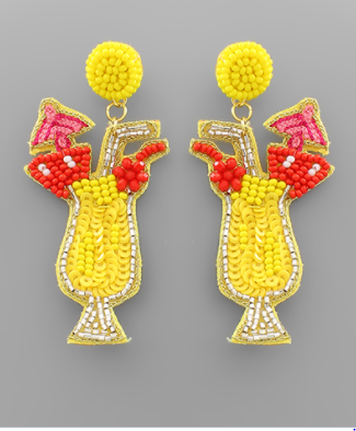 Yellow Cocktail Earring
