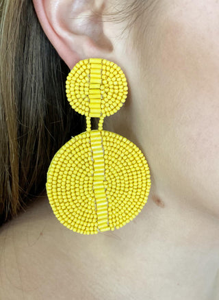 Yellow Double Disc Earring
