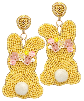 Yellow Easter Bunny Earring