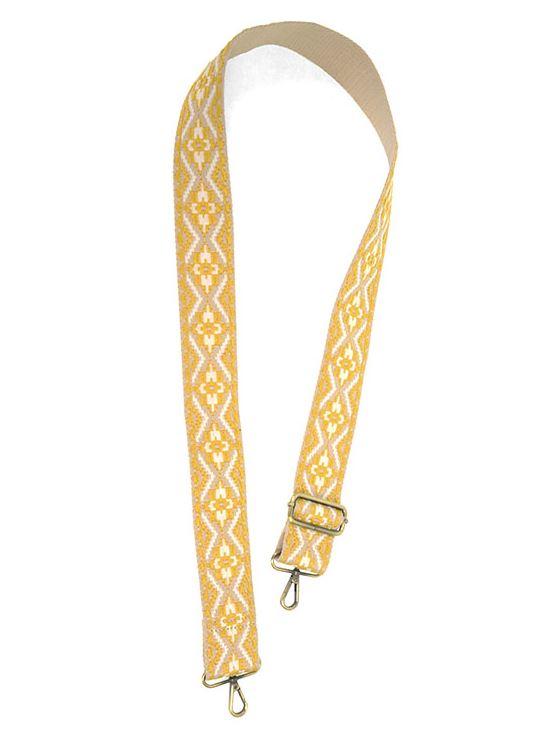 Yellow Embroider Guitar Strap