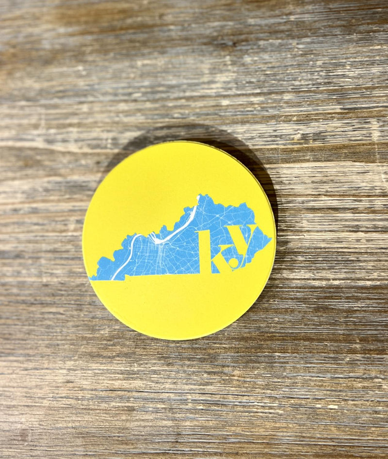 Yellow KY State Coaster