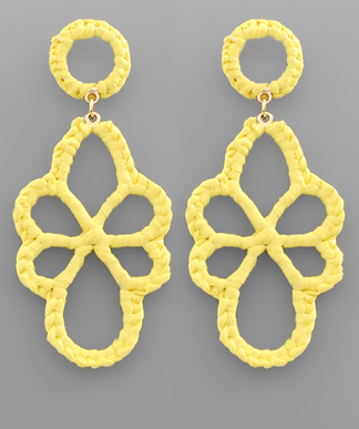 Yellow Oval Flower Earring