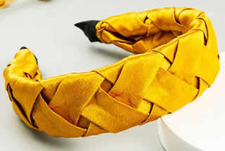 Yellow Satin Braided Headband