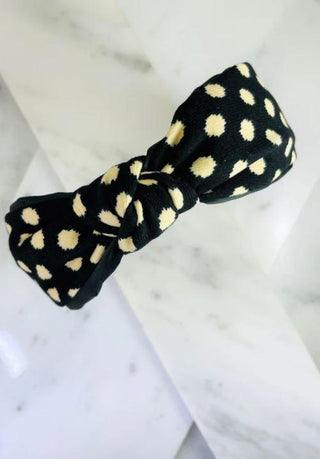 Yutan Polka Dot Headband Black