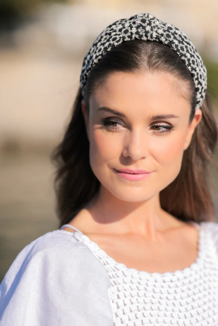 Black Embroidered Headband