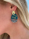 Clay Gold Foil & Dot Earring Teal
