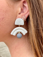 Clay & Arch Ball Earrings Gray