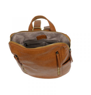 Cognac Raegan Zip Backpack