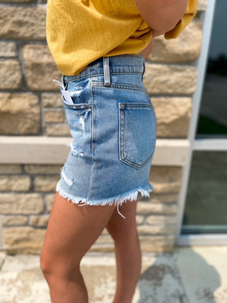 Demi Frayed Mom Short