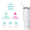 Shimmer White 40oz Mega Mug