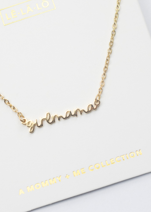 Girl Mama Script Necklace