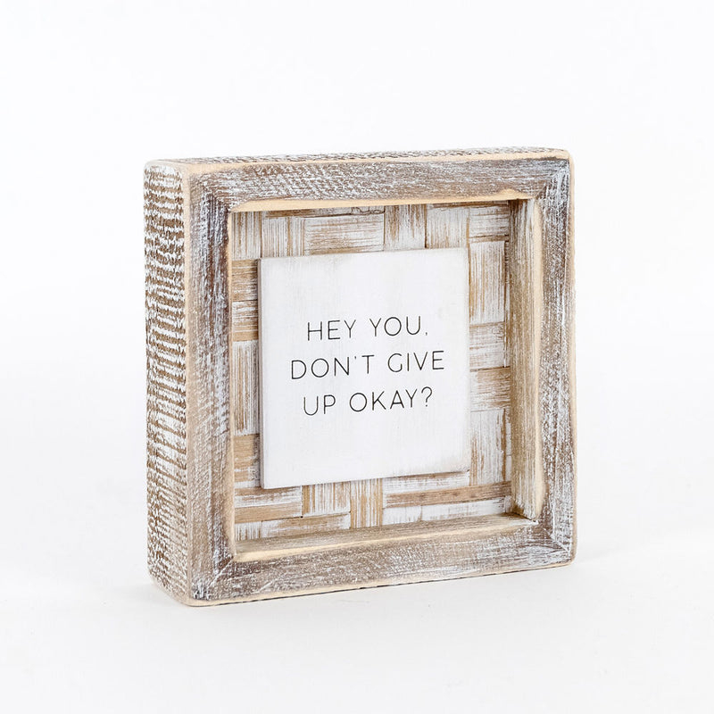 Hey You Bamboo Framed Sign