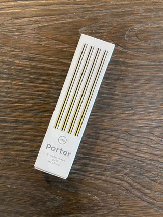 Gold 5in Straws Set Of 4