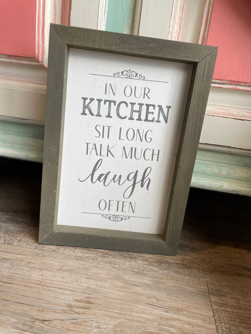 In Our Kitchen Framed Sign