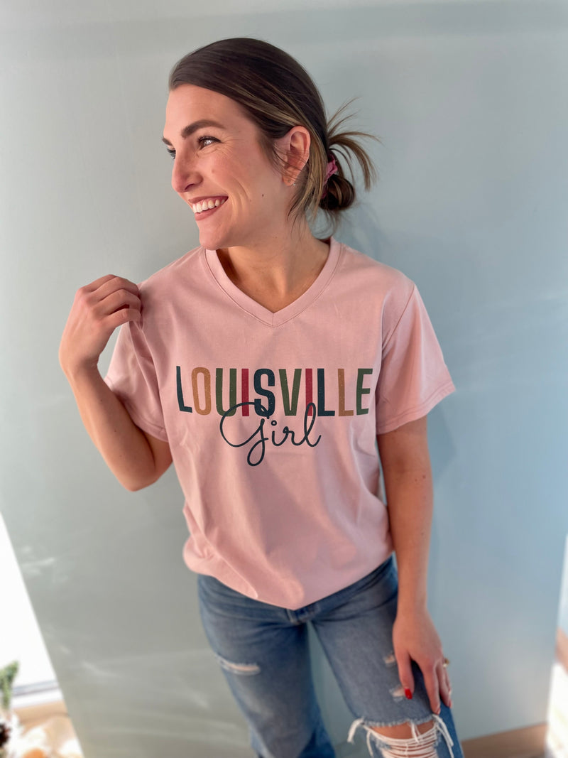 Southern Sisters Home Louisville Girl Womens Tee SM / Pink