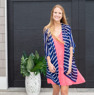 Navy Stripe Emma Kimono