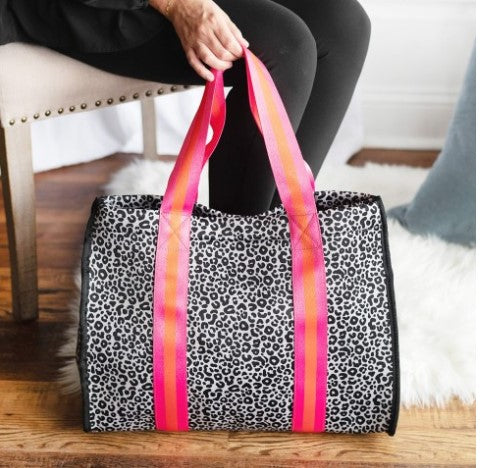 Orange Leopard Neoprene Tote