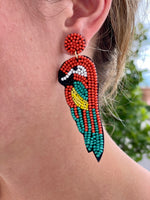 Orange Parrot Earring