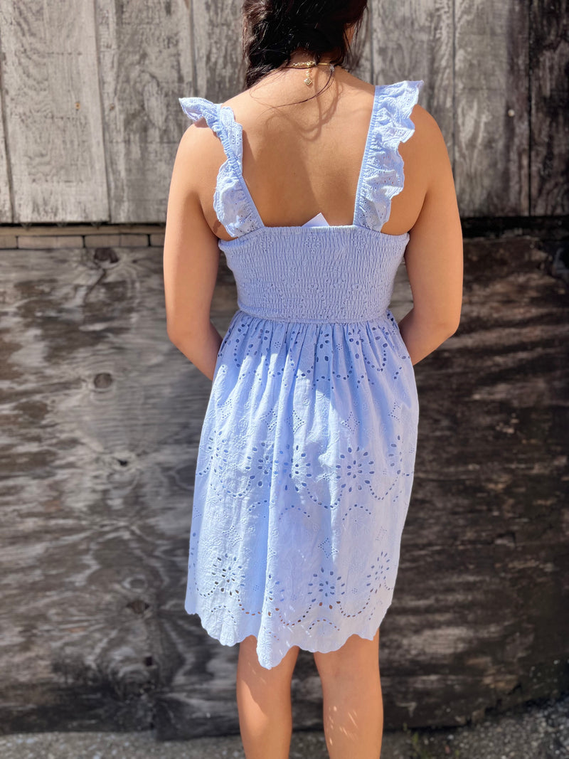 Light Blue Eyelet Dress