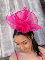 Fuchsia Sinamay Fascinator