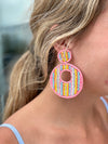 Pink Stripe Earring