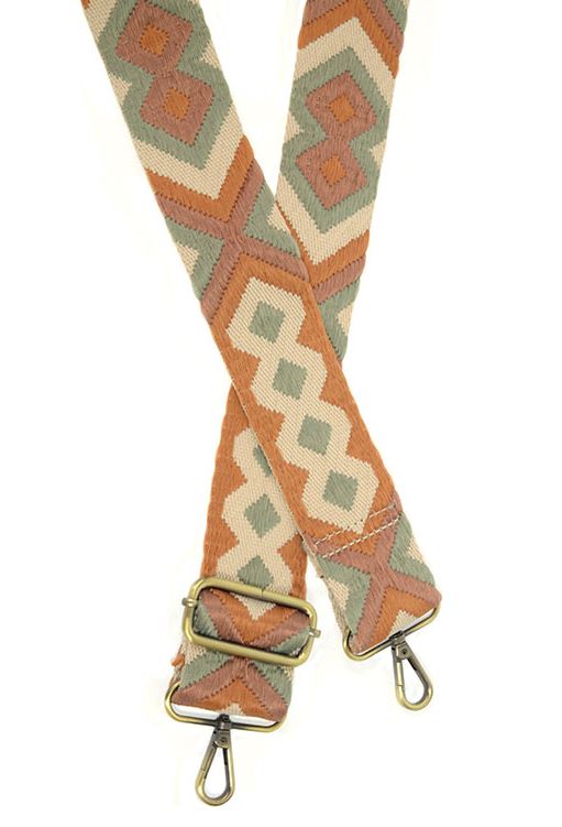 Natural/Sage Geo Guitar Strap