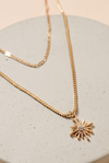 Layered Star Charm Necklace Gold