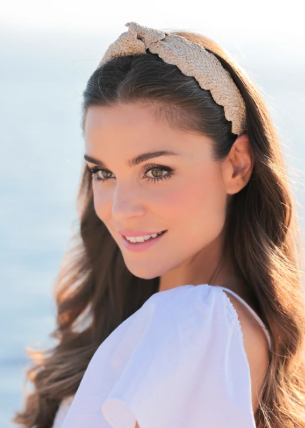 Natural Straw Scallop Headband