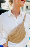 Taupe Quilted Belt Bag