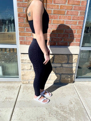 Textured Leopard Leggings