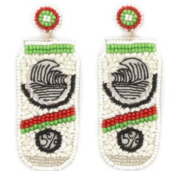 White Claw Earring Green/Red