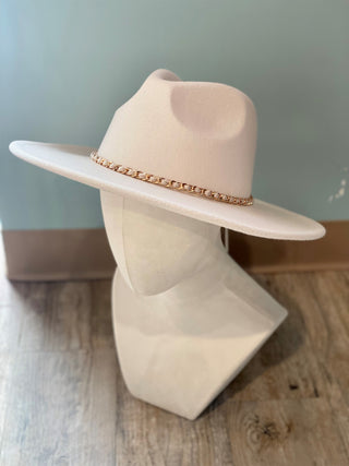 Ribbon & Chain Ivory Fedora