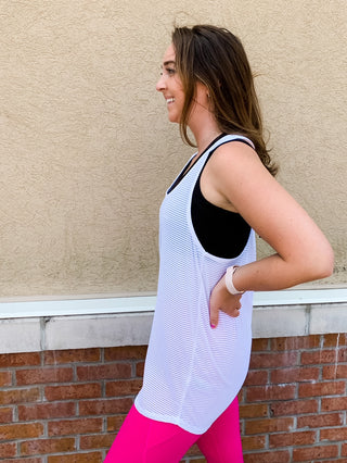 Sheer Stripe Mesh Tank (More Colors)