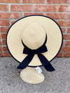 Woven Sun Hat With Bow Ivory