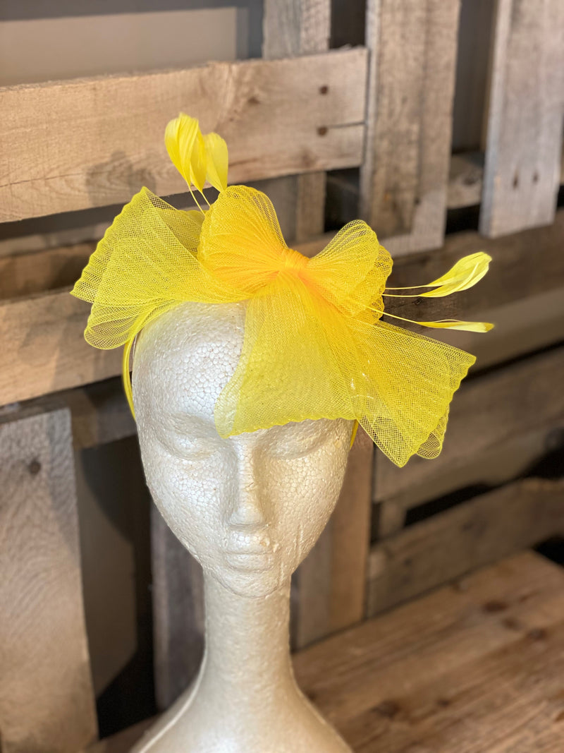 Yellow Bow Fascinator