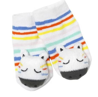 Zebra Rattle Toe Socks